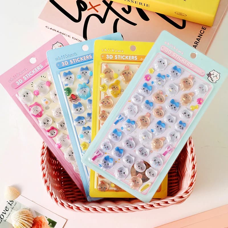 Chiikawa BONBON DROP Cute 3D Decorative Decals Waterproof Adhesive Sticker for Phone Case Laptop Water Bottle DIY Craft Supplies
