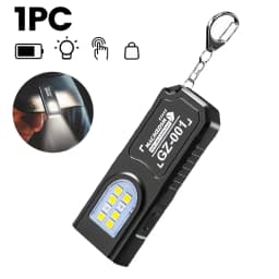 Powerful Mini COB LED Keychain Flashlight USB Rechargeable Hanging Work Light Waterproof Keyring Camping Walking Pocket Lamp