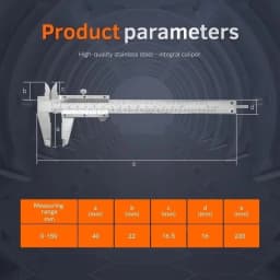 Stainless Steel Vernier Caliper Measuring Tool Gauge 0-150mm Sliding Gauge Inside Outside Depth Step Micrometer Accuracy 0.02mm