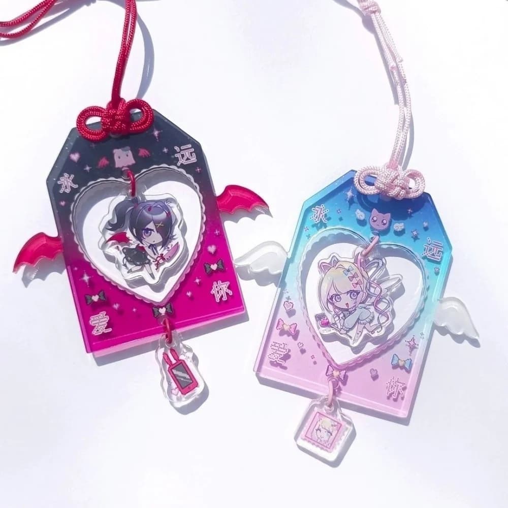Game NEEDY GIRL OVERDOSE Keychain Cosplay Ame Rain Kawaii Acrylic Backpack Pendant Decorative  Girl Gift