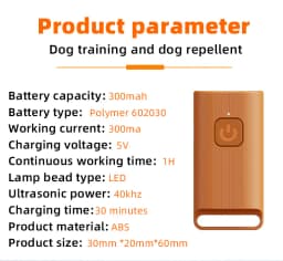 Mini Ultrasonic Dog Repeller Rechargeable Portable Dog Bark Deterrent DeviceTrainer Anti Barking Device with LED