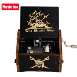IN STOCK 38 styles Anime Music Box Antique carved Wooden Hand Crank Music Box figure Christmas Birthday Gift
