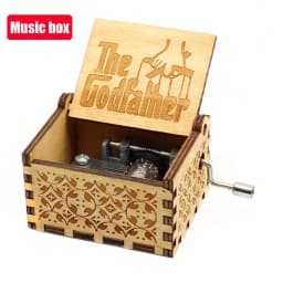 IN STOCK 38 styles Anime Music Box Antique carved Wooden Hand Crank Music Box figure Christmas Birthday Gift