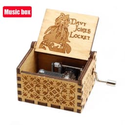 IN STOCK 38 styles Anime Music Box Antique carved Wooden Hand Crank Music Box figure Christmas Birthday Gift