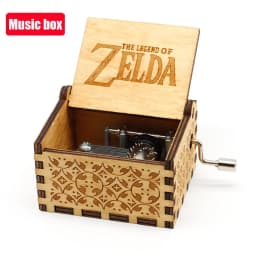 IN STOCK 38 styles Anime Music Box Antique carved Wooden Hand Crank Music Box figure Christmas Birthday Gift