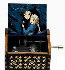 IN STOCK 38 styles Anime Music Box Antique carved Wooden Hand Crank Music Box figure Christmas Birthday Gift