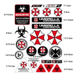 Umbrella Corporation Stickers Set Resident Evil, Waterproof Vinyl Decals for Laptop, Water Bottle, Skateboard, Luggage, Helmet