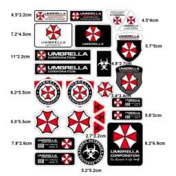 Umbrella Corporation Stickers Set Resident Evil, Waterproof Vinyl Decals for Laptop, Water Bottle, Skateboard, Luggage, Helmet