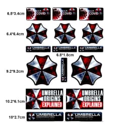 Umbrella Corporation Stickers Set Resident Evil, Waterproof Vinyl Decals for Laptop, Water Bottle, Skateboard, Luggage, Helmet