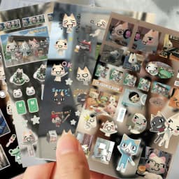 8PCS Cartoon Doro Cat Cute Stickers Inoue Toro Sticker Luggage Suitcase Skateboard Phone Hand Account Graffiti Decals Gift Toy