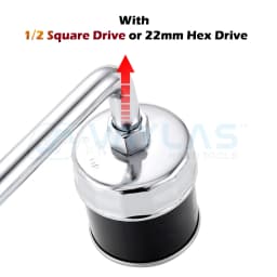 1/2" Square Dr. Steel 66mm-67mm Oil Filter Wrench Cap Housing Tool Remover 14 Flutes Universal For Mitsubisu Mazda Ford