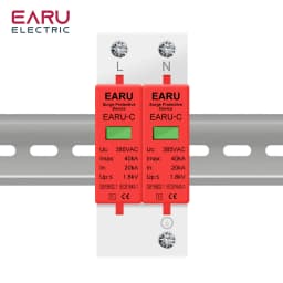 EARU AC 385V SPD 1P 2P 3P 4P 20KA 30KA 40KA 60KA House Lightning Surge Protector Protective Solar PV Low-Voltage Arrester Device