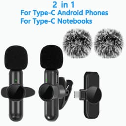 2.4G Wireless Lavalier Microphone Noise Cancelling Audio Video Recording for iPhone/iPad/Android/Xiaomi/Samsung Live Game Mic