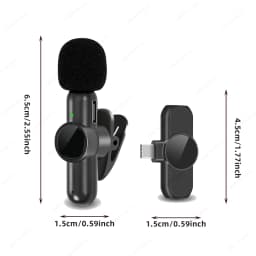 2.4G Wireless Lavalier Microphone Noise Cancelling Audio Video Recording for iPhone/iPad/Android/Xiaomi/Samsung Live Game Mic