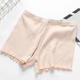 Cotton shorts Ruffled three-point safety pants women's outer wear leggings Thread Ribbed Striped Stretchy Underpants