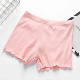 Cotton shorts Ruffled three-point safety pants women's outer wear leggings Thread Ribbed Striped Stretchy Underpants