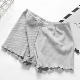 Cotton shorts Ruffled three-point safety pants women's outer wear leggings Thread Ribbed Striped Stretchy Underpants