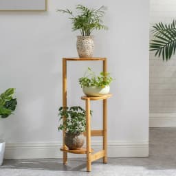 3-Tier Bamboo Plant Stands Indoor, Plant Stand Holder, Corner Shelf, Plant Display Rack for Corner Balcony and Bedroom