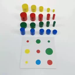 Wooden Toys Montessori 20Pcs Colorful Block Toy with Cards Color & Shapes Eudcational Toys for Children Kids 3 to 4 Years Old