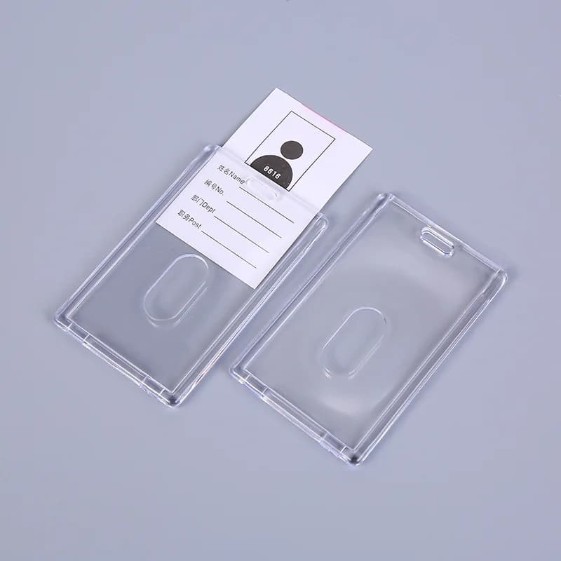 1PCS Card Cover Case Badge Holder Transparent AcrylicFactory Company Office Staff Employee's ID Name Tag Pass Bus Card Sleeve