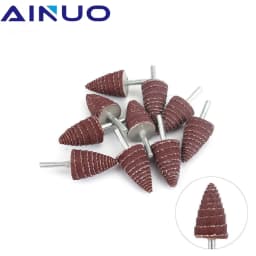 10Pcs Tapered Cone Grinding Head Sandpaper Flap Wheels Polishing Sanding for Drill Dremel Accessories 6mm Shank 10-30mm