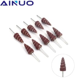 10Pcs Tapered Cone Grinding Head Sandpaper Flap Wheels Polishing Sanding for Drill Dremel Accessories 6mm Shank 10-30mm