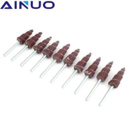 10Pcs Tapered Cone Grinding Head Sandpaper Flap Wheels Polishing Sanding for Drill Dremel Accessories 6mm Shank 10-30mm