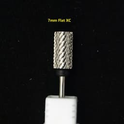 6.6mm Large Round Flat-Top Barrel Silver Tungsten Carbide Nail Drill Bit for Electric File Manicure Pedicure