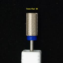 6.6mm Large Round Flat-Top Barrel Silver Tungsten Carbide Nail Drill Bit for Electric File Manicure Pedicure