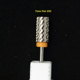 6.6mm Large Round Flat-Top Barrel Silver Tungsten Carbide Nail Drill Bit for Electric File Manicure Pedicure