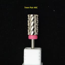 6.6mm Large Round Flat-Top Barrel Silver Tungsten Carbide Nail Drill Bit for Electric File Manicure Pedicure
