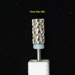 6.6mm Large Round Flat-Top Barrel Silver Tungsten Carbide Nail Drill Bit for Electric File Manicure Pedicure