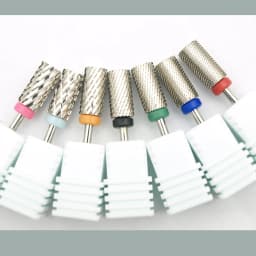 6.6mm Large Round Flat-Top Barrel Silver Tungsten Carbide Nail Drill Bit for Electric File Manicure Pedicure