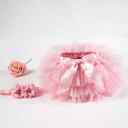 Baby Girls Tulle Tutu Bloomers Infant Newborn Diapers Cover 2pcs Short Skirts+Headband Set Girls Skirts Rainbow Baby Skirt