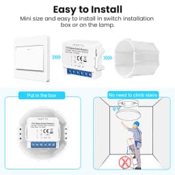 AVATTO 1/2/3 Gang Tuya Zigbee Light Switch Module No Neutral Wire, 2 Way Control DIY Smart Breaker Works with Alexa Google Home