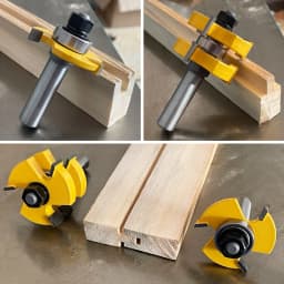 2pc 1/4'1/2' Shank 6mm 8mm 12mm Shank Tongue & Groove Router Bit Set - Large Stock Woodworking Cutter Tenon Cutter for Woodworki
