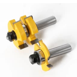 2pc 1/4'1/2' Shank 6mm 8mm 12mm Shank Tongue & Groove Router Bit Set - Large Stock Woodworking Cutter Tenon Cutter for Woodworki