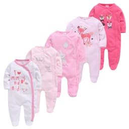 5pcs Honeyzone Winter Toddler Animal Footies New Born Baby Clothes Set Soft Breathable Pyjama Ubranka Dla Niemowlat Clothing Set