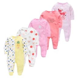 5pcs Honeyzone Winter Toddler Animal Footies New Born Baby Clothes Set Soft Breathable Pyjama Ubranka Dla Niemowlat Clothing Set