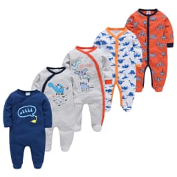 5pcs Honeyzone Winter Toddler Animal Footies New Born Baby Clothes Set Soft Breathable Pyjama Ubranka Dla Niemowlat Clothing Set