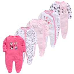 5pcs Honeyzone Winter Toddler Animal Footies New Born Baby Clothes Set Soft Breathable Pyjama Ubranka Dla Niemowlat Clothing Set