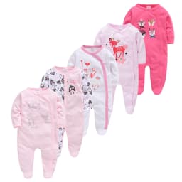 5pcs Honeyzone Winter Toddler Animal Footies New Born Baby Clothes Set Soft Breathable Pyjama Ubranka Dla Niemowlat Clothing Set