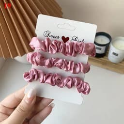 3pcs/set Woman Silk Hair Scrunchies Set Solid Color Rubber Band Girls Hair Ties Hair Accessories Women Hairband Ponytail Holders