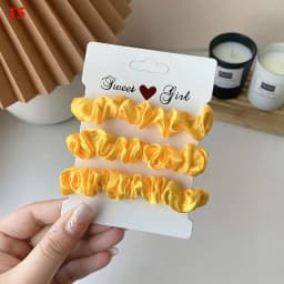 3pcs/set Woman Silk Hair Scrunchies Set Solid Color Rubber Band Girls Hair Ties Hair Accessories Women Hairband Ponytail Holders