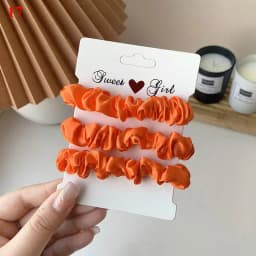 3pcs/set Woman Silk Hair Scrunchies Set Solid Color Rubber Band Girls Hair Ties Hair Accessories Women Hairband Ponytail Holders