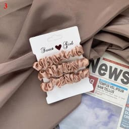 3pcs/set Woman Silk Hair Scrunchies Set Solid Color Rubber Band Girls Hair Ties Hair Accessories Women Hairband Ponytail Holders
