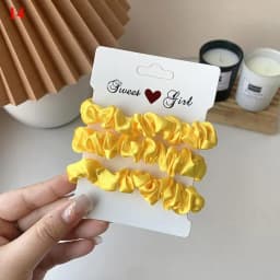 3pcs/set Woman Silk Hair Scrunchies Set Solid Color Rubber Band Girls Hair Ties Hair Accessories Women Hairband Ponytail Holders