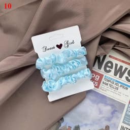 3pcs/set Woman Silk Hair Scrunchies Set Solid Color Rubber Band Girls Hair Ties Hair Accessories Women Hairband Ponytail Holders