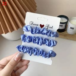 3pcs/set Woman Silk Hair Scrunchies Set Solid Color Rubber Band Girls Hair Ties Hair Accessories Women Hairband Ponytail Holders