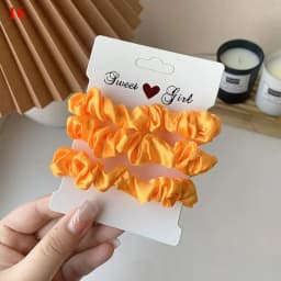 3pcs/set Woman Silk Hair Scrunchies Set Solid Color Rubber Band Girls Hair Ties Hair Accessories Women Hairband Ponytail Holders